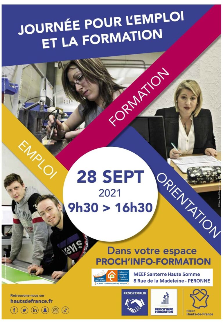 Journée pour l’Emploi et la Formation le 28 septembre 2021 à Péronne