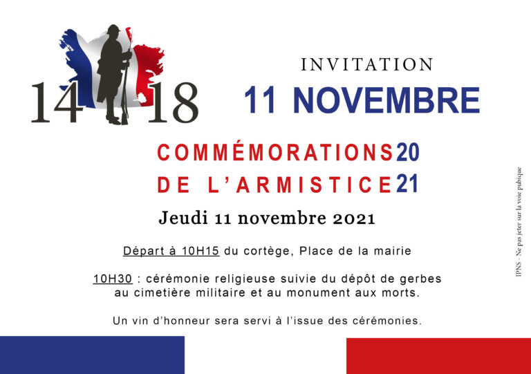 Commémorations 11 Novembre 2021