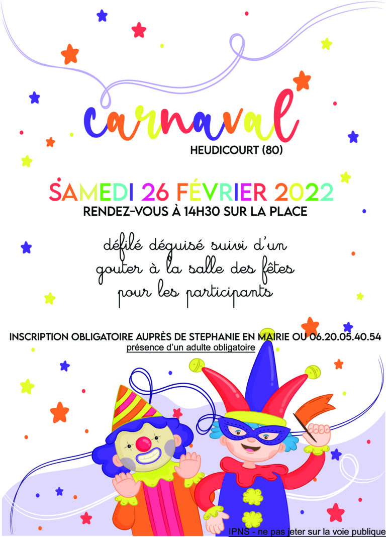 Carnaval – inscriptions