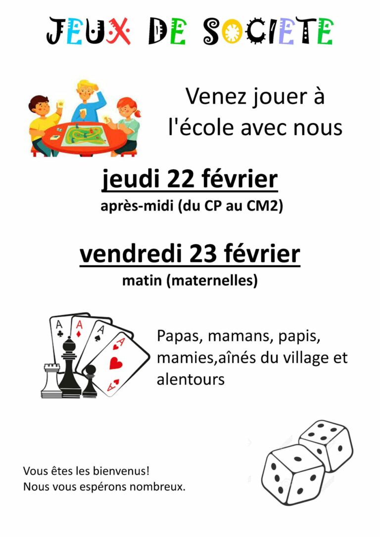Après-midi jeux de société à l &lsquo;école